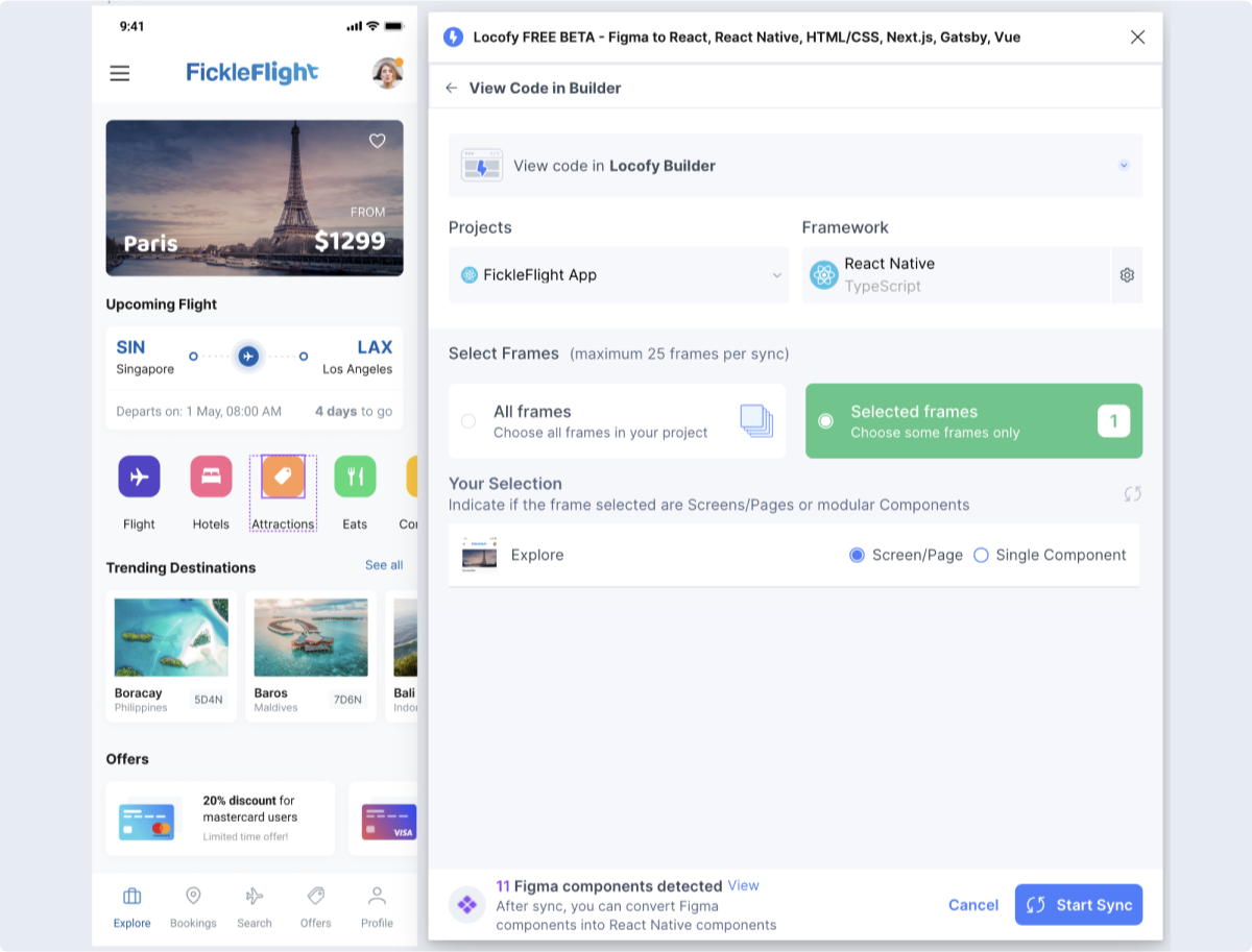 Sync to the Locofy Builder