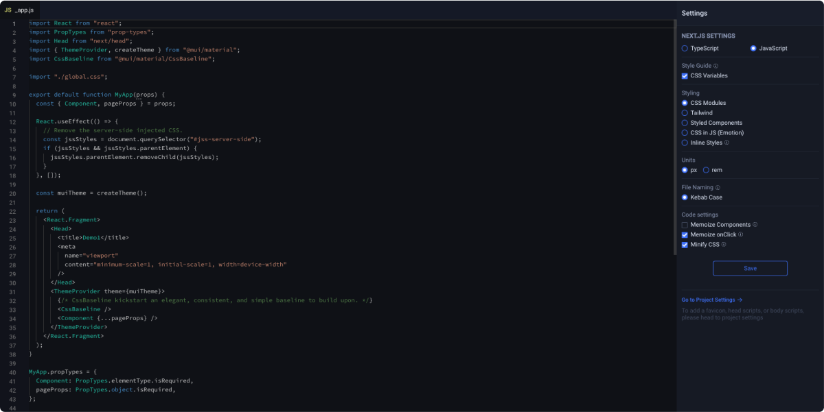 Configure your Code