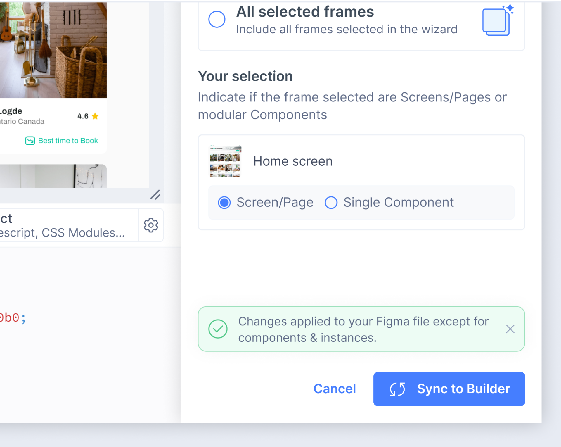 Sync to Builder