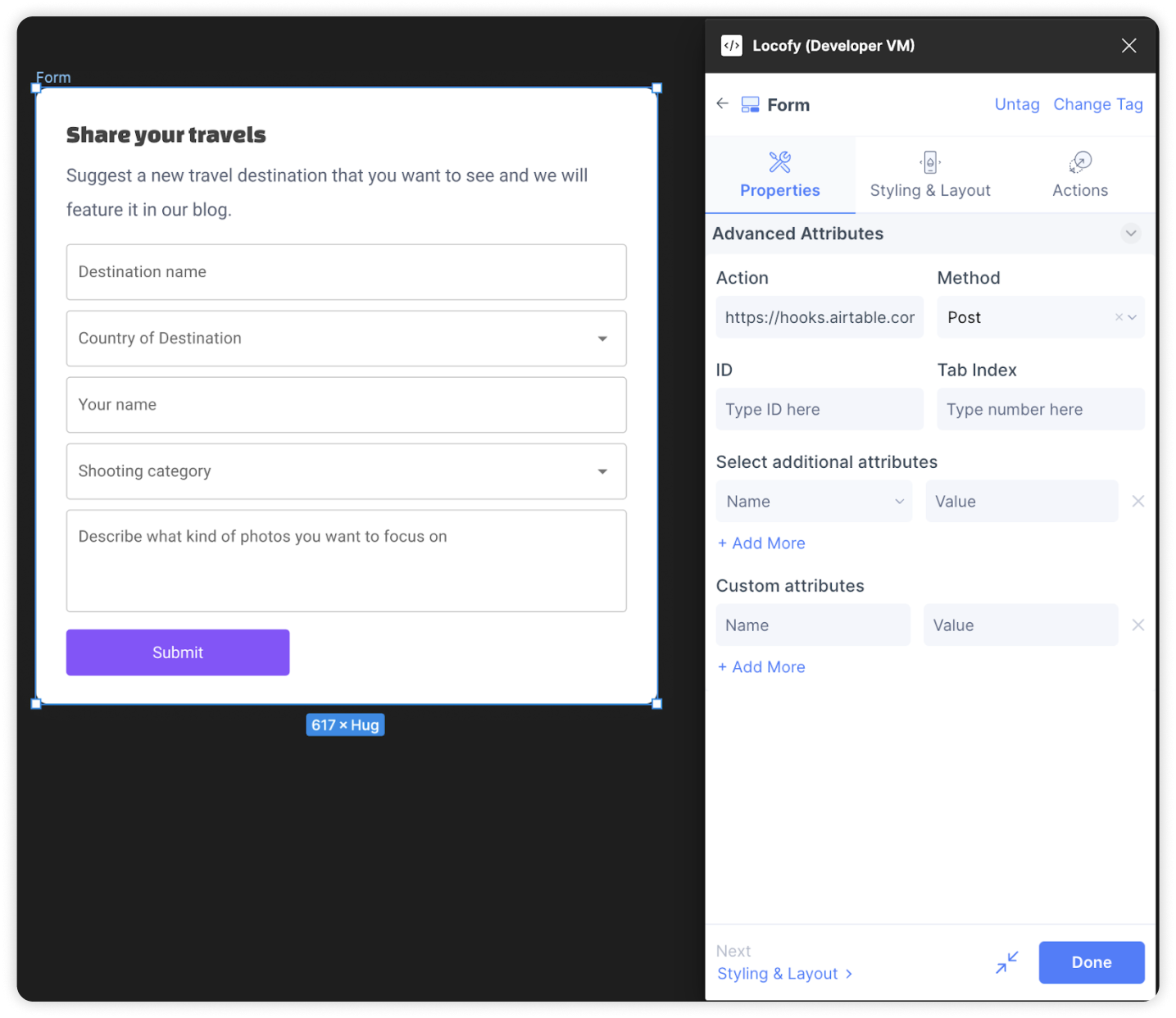 Exporting a custom form for your existing repository – Locofy Docs