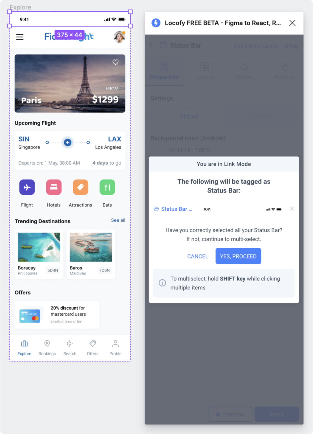 Tagging your React Native Status Bars Locofy Docs